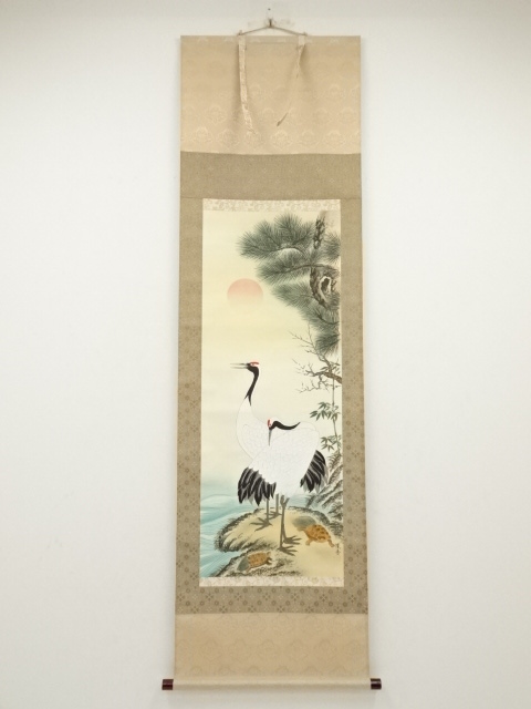 JAPANESE HANGING SCROLL / HAND PAINTED / SHOCHIKUBAI 